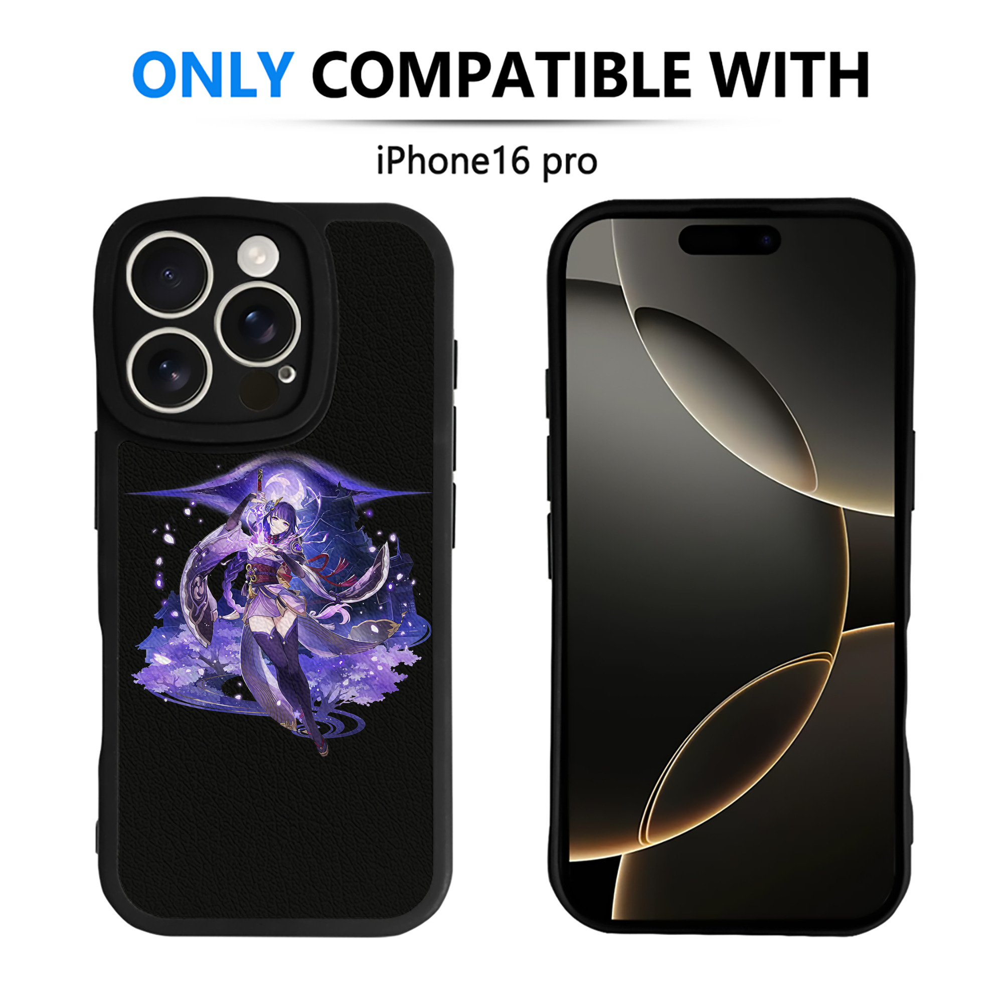 げんし神 雷電将軍 らいでんしょうぐん genshin Raiden Shogun 【iPhone 16シリーズ対応】シリコンスマホケース（レザー調） 材質：シリコン